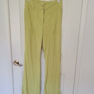 Anthropologie Green Wide Leg Pants Tailored Elegance
